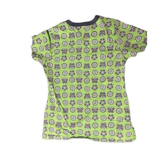 Green and black wonder wink scrub top - Picture 2 of 8